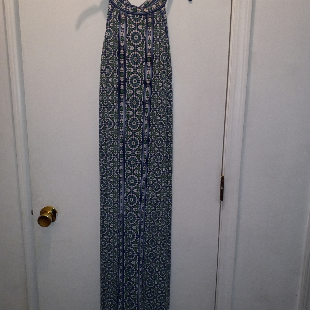 Max Studio, polyester/Spandex Maxi, T-strap back, summer dress, Small